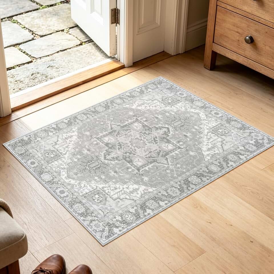 Collive 2'x3' Small Boho Washable Front Indoor Entryway Door Mat