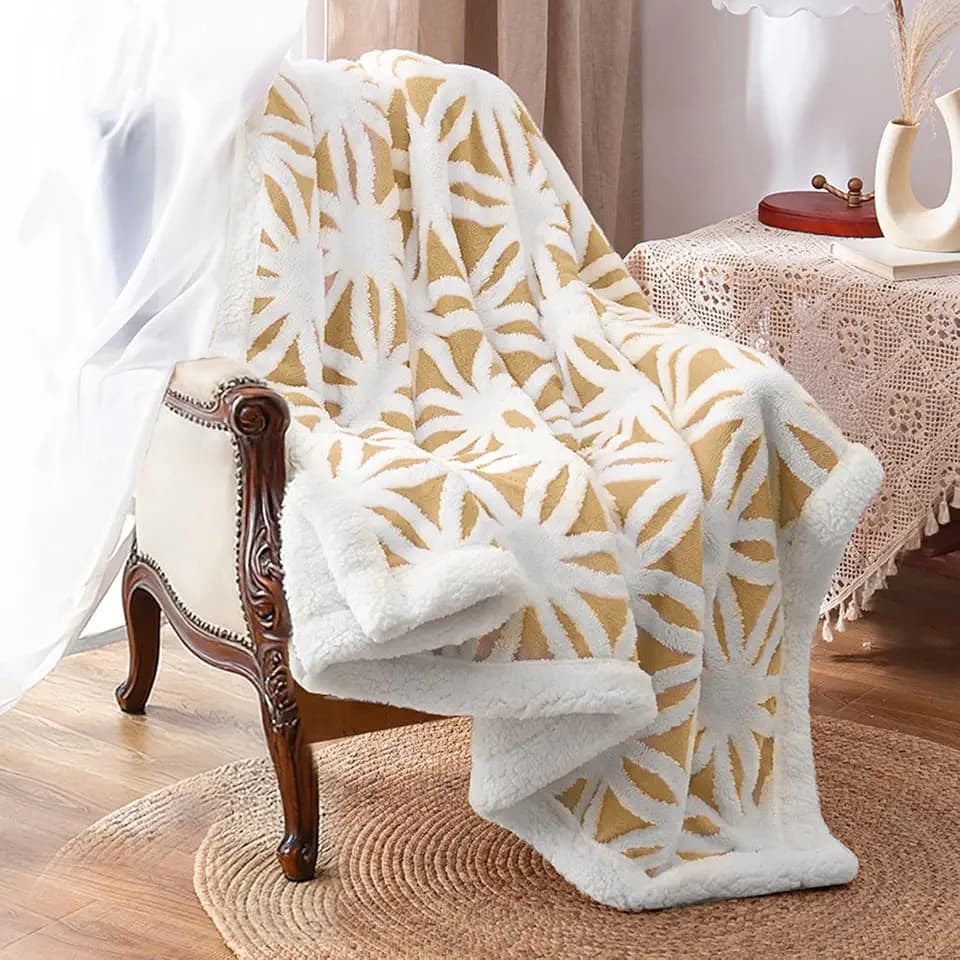 LOMAO Sherpa Fleece Blanket Gifts for Mom Dad Cozy Soft Throw Blanket for Women Men Birthday Gifts Dual Sided Couch Sofa Bed Blanket (Yellow, 71''x80'')