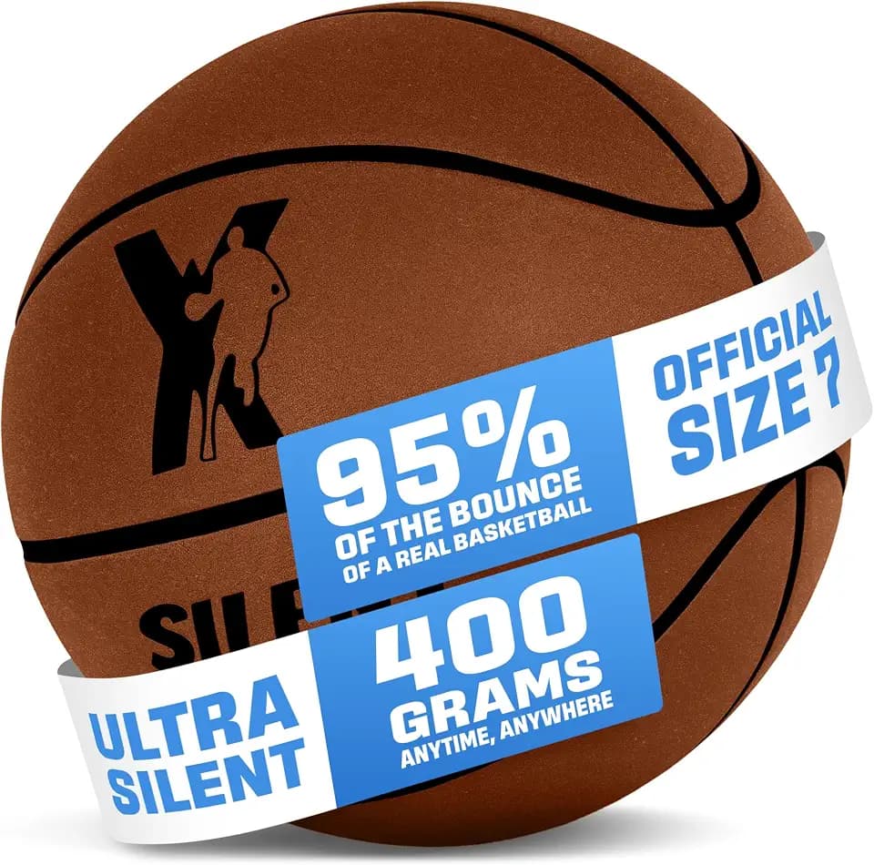 YGA Silent Basketball Size 7: Airless Indoor Basketball with 95% Bounce