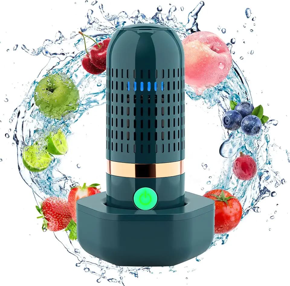 Fruit and Vegetable Washing Machine Fruit Vegetable Cleaner Device Veggie Washer, Portable USB Wireless Produce Washer Fruit Wash with OH-ion Purification Technology for Cleaning Food