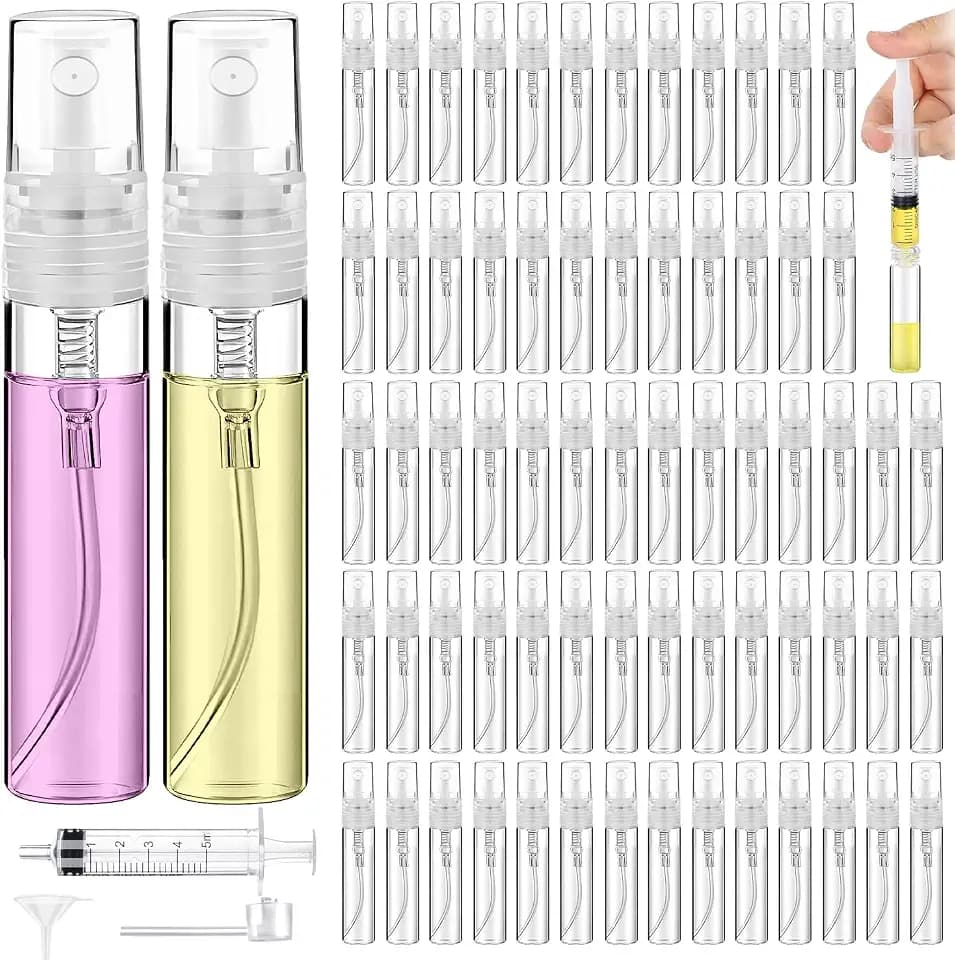 60PCS 5ml Mini Spray Bottle, Small Sample Containers for Perfume