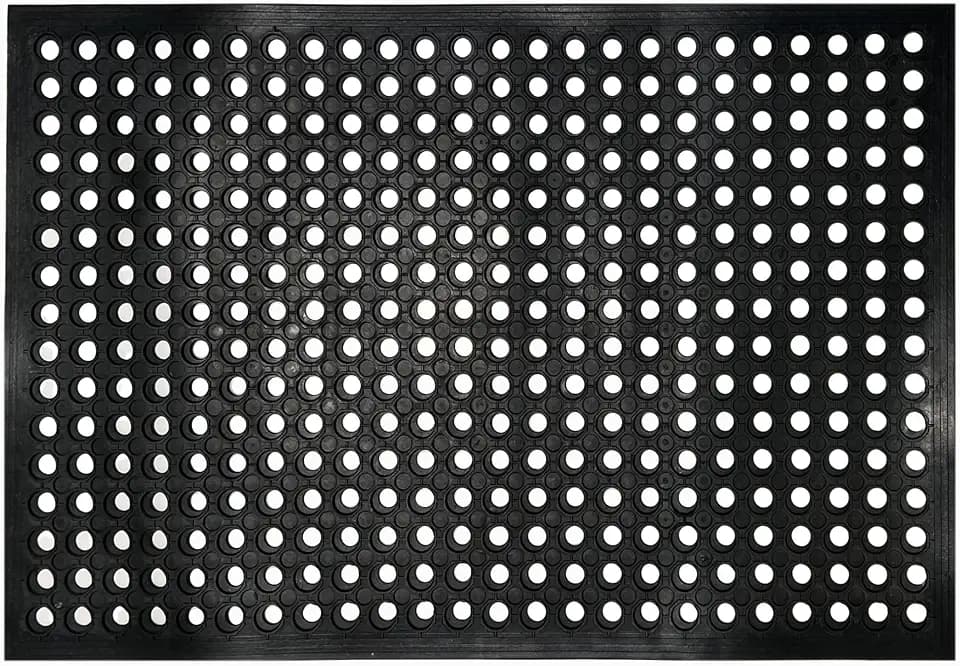 Nexboraque Anti Fatigue Rubber Floor Mats, 24 x 36 Inch Non-Slip Restaurant Mat Door Mat Drainage Mat for Indoor Outdoor Wet Area, Pool Entry, Garden - Black