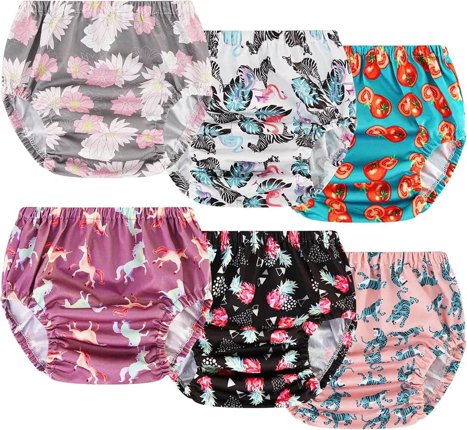 Joyoroy Diaper Covers for Girls Rubber Pants for Toddlers Plastic Diaper Covers 5T Toddler Plastic Training Pants Plastic Underwear Covers for Potty Training Rubber Training Pants for Toddlers