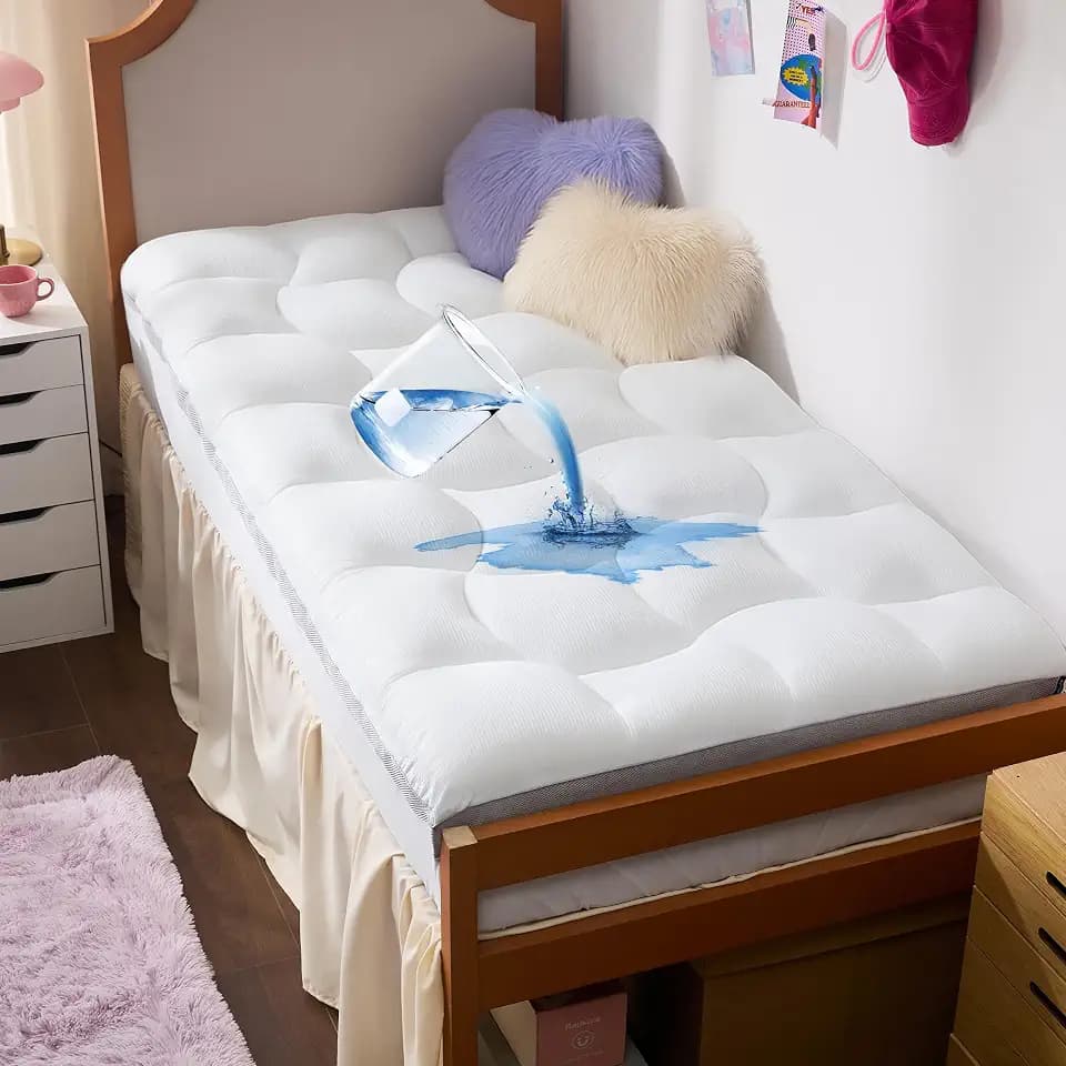 Bedsure Mattress Topper Twin XL Waterproof Mattress Protector White