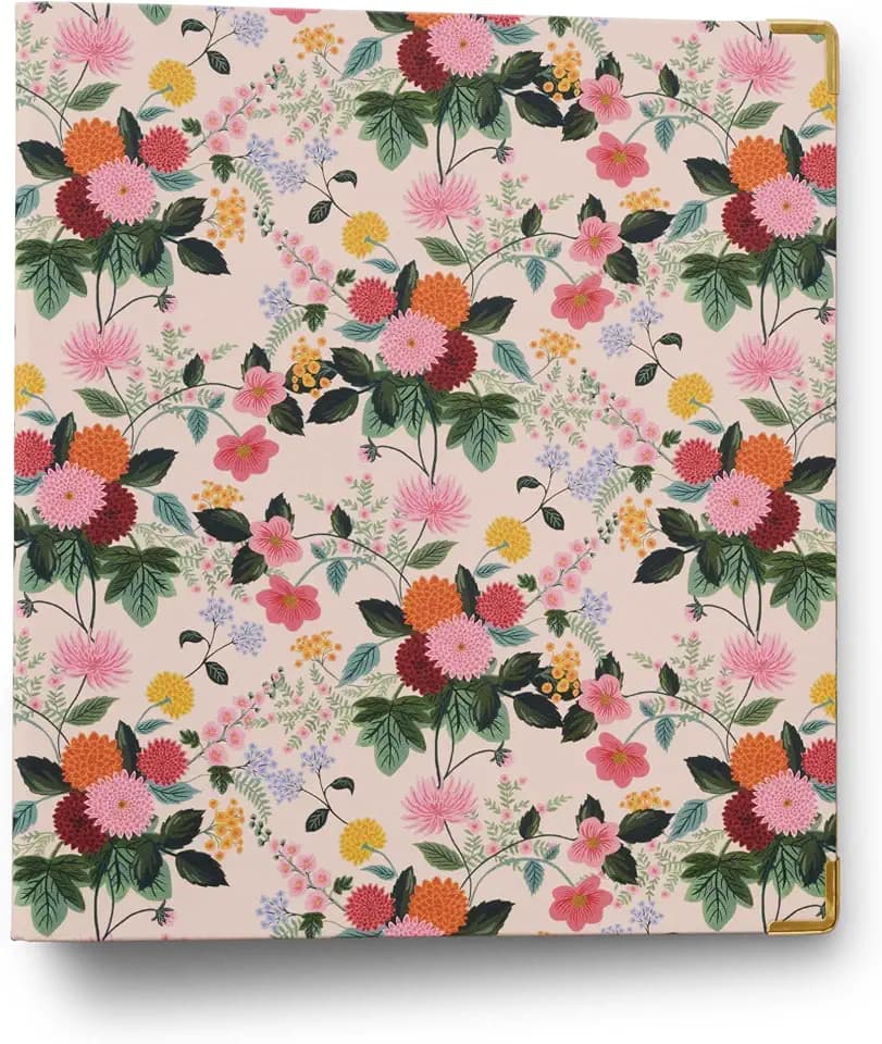 RIFLE PAPER CO. Dahlia Classic Binder w/Soft-Touch Illustrated Cover