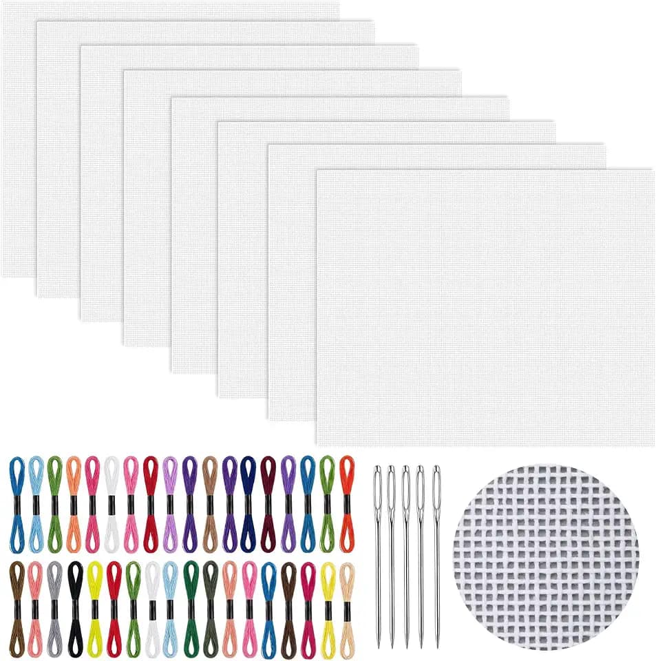 Zeyune 8 Pack 18 x 22 Inch 14 Mesh Needlepoint Canvas Kit