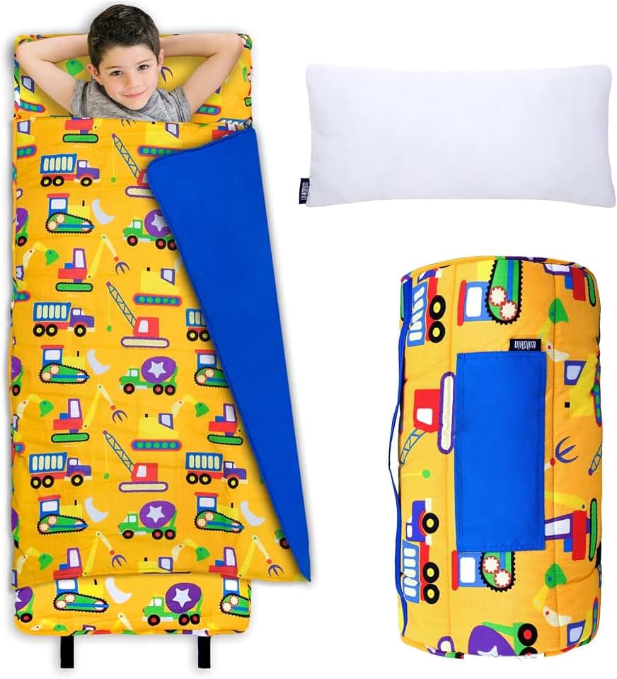 Wildkin Nap Mat with Pillow and Blanket, Preschool Rest Mat