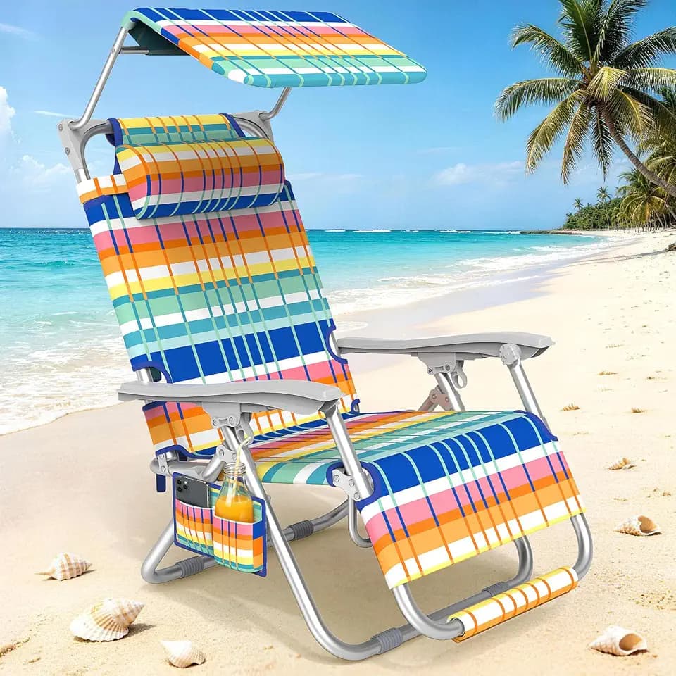 Suteck Zero Gravity Backpack Beach Chair with Canopy for Adults