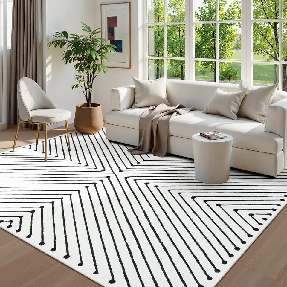 LIVEBOX Washable Area Rug 8x10 - Modern Area Rugs for Living Room with Non-Slip Backing, Non-Shedding Indoor Carpet for Bedroom Dining Room Home Office