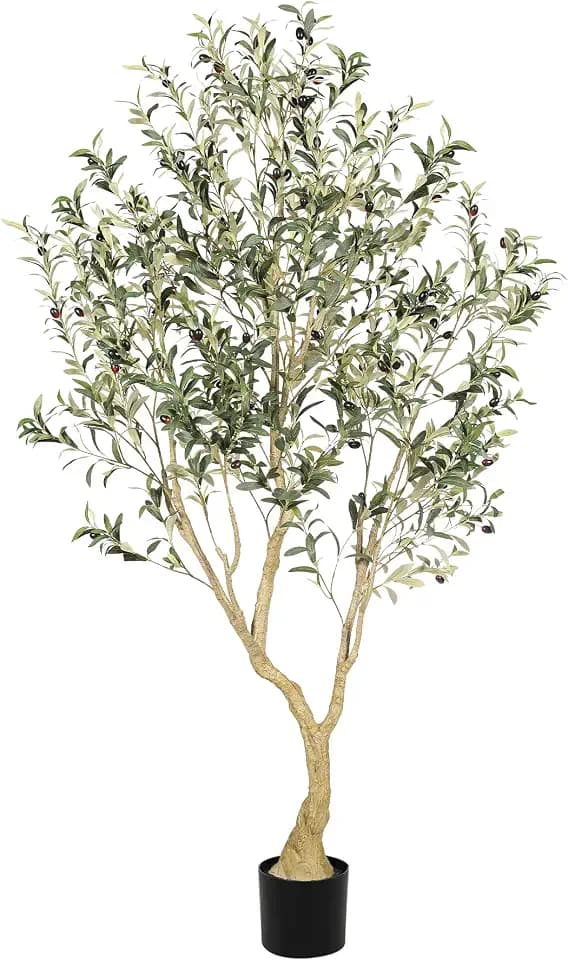 LYERSE Olive Tree 6ft with Large Olive Branches and Lifelike Fruits