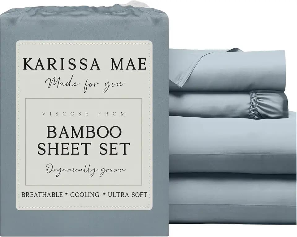 KARISSA MAE Luxury Bamboo Viscose Queen Size Sheet Set