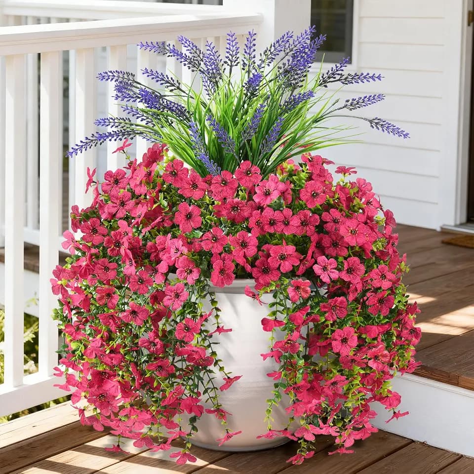 Artificial Fake Hanging Flowers Plants for Outdoor Outside Decoration