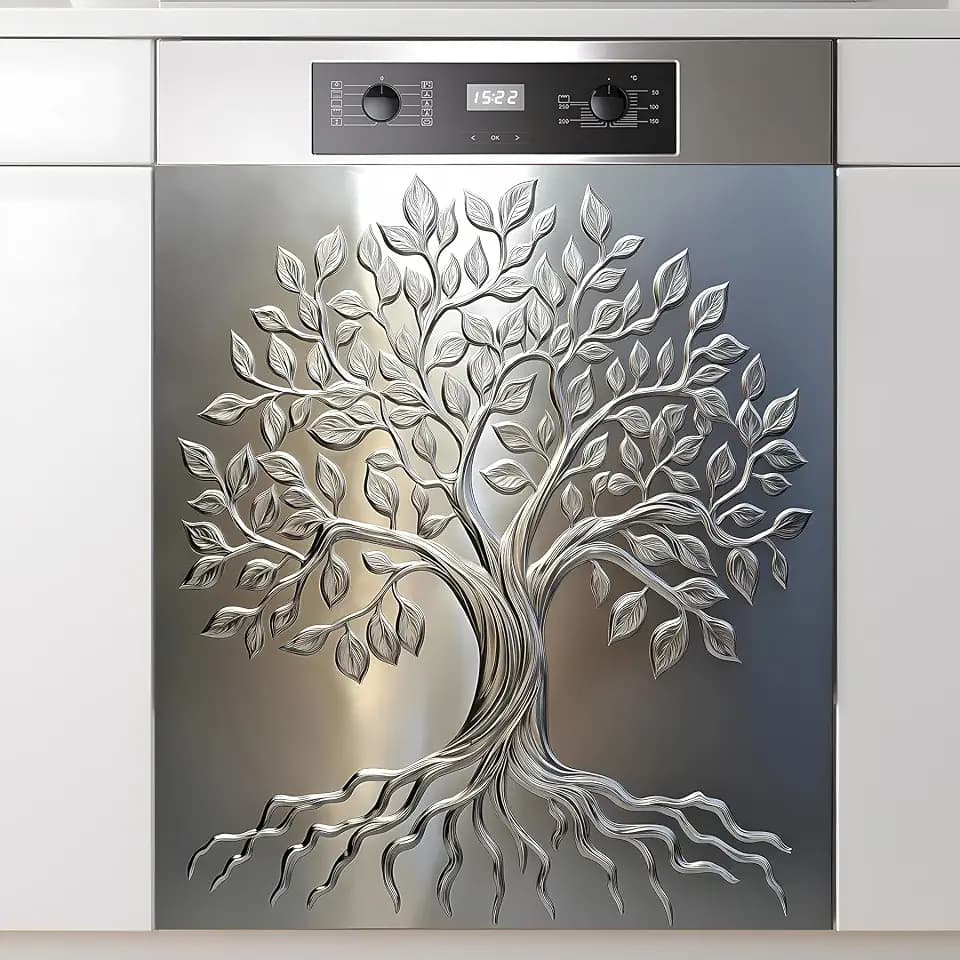 Dishwasher Magnet Sticker Cover Panel Decal Refrigerator Magnetic Sticker Decorative for Kitchen Decoration,Fridge Door Cover,Home Appliances Decor Stickers (Tree of Life 1, 23.03"x25.59")