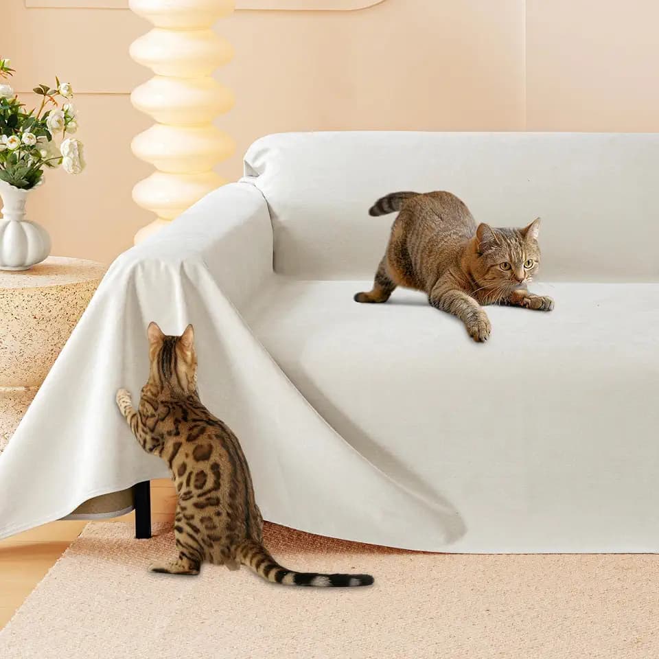 Loiion Cat Scratch Proof Furniture Protector Waterproof Sofa Cover 118"x71"