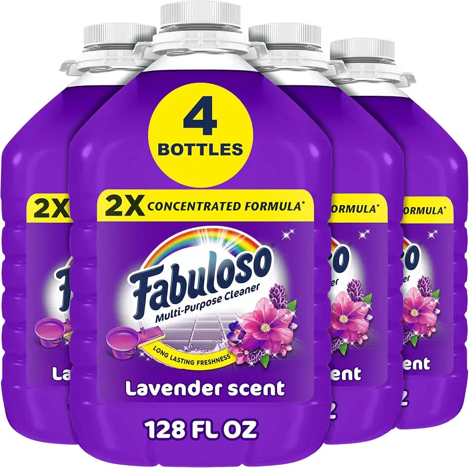 Fabuloso 2X Multi-Purpose Cleaner, No Rinse Floor Cleaner, Long-Lasting Freshness, Lavender Scent, 128 fl oz