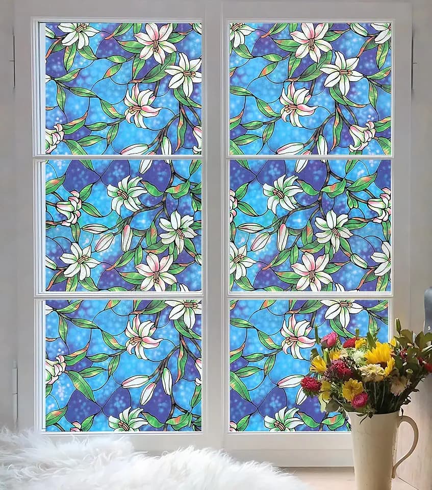 Window Privacy Film Decorative Tint, Blue, 17.7 x 118 in