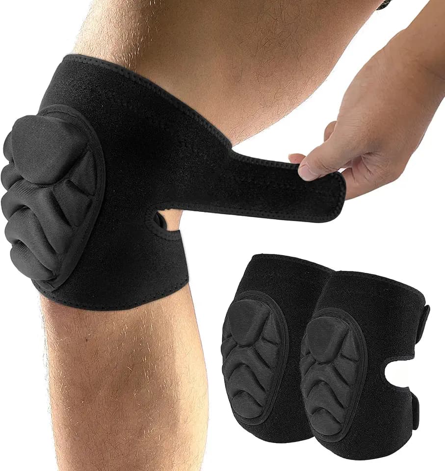 Volleyball Knee Pads for Women & Men, Soft Thick EVA Foam Knee Protector with Non-Slip Straps, Breathable Crash Pads for Dance, Skating, Wrestling, Gardening & Floor Work (Medium)