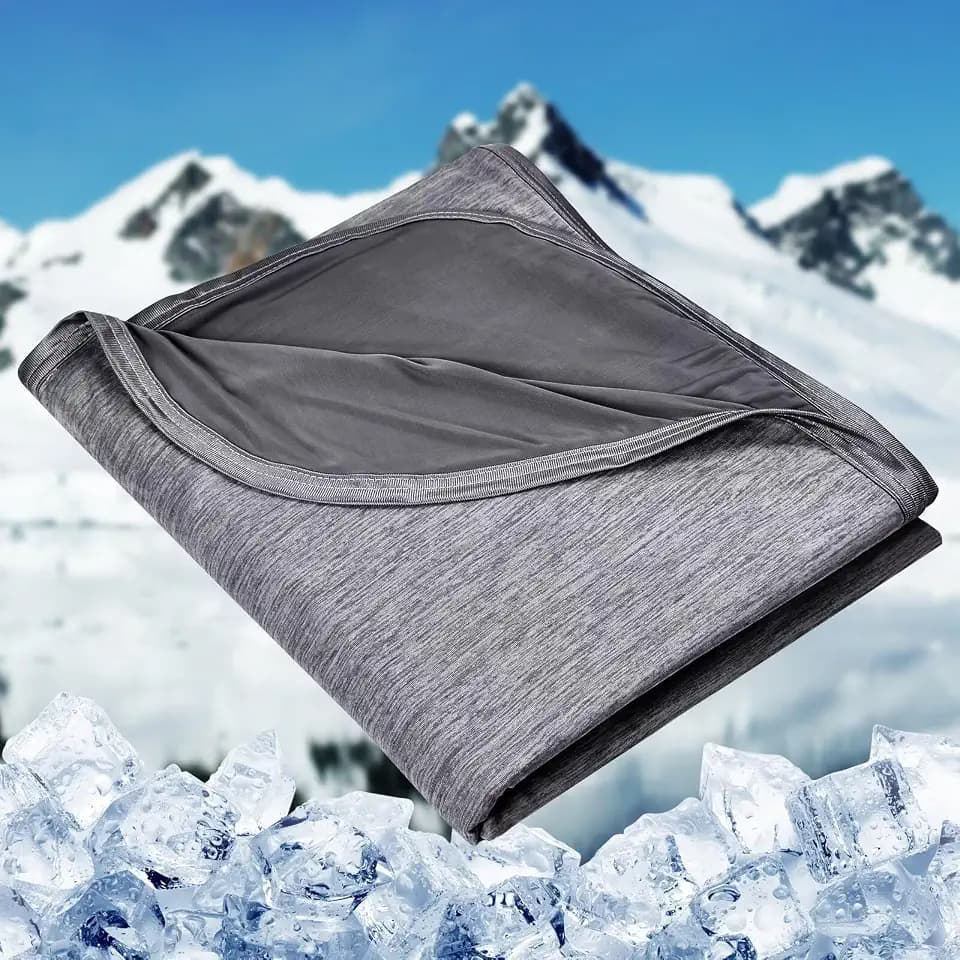 HOMFINE Cooling Blanket for Hot Sleepers Queen Size, Black 90"x90"