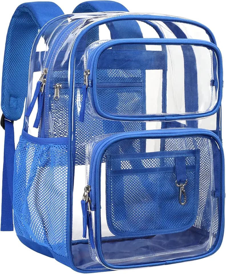 PACKISM Clear Backpack for School - 17 inch Heavy Duty Clear Bookbag