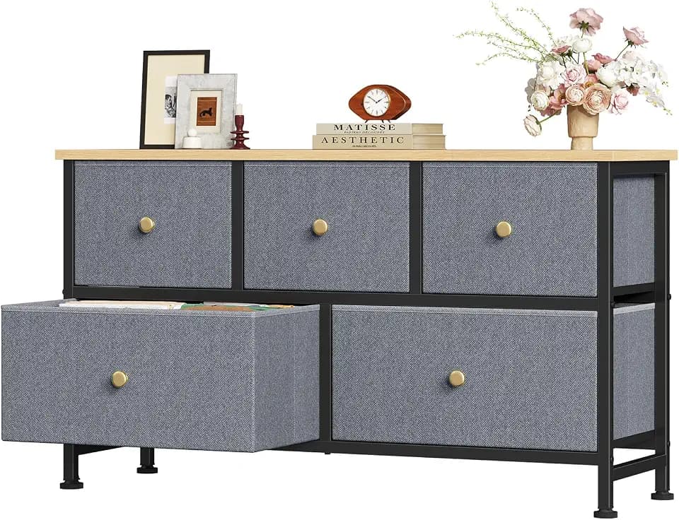 OLIXIS 5 Drawer Dresser for Bedroom, Storage Organizer Unit for Closet