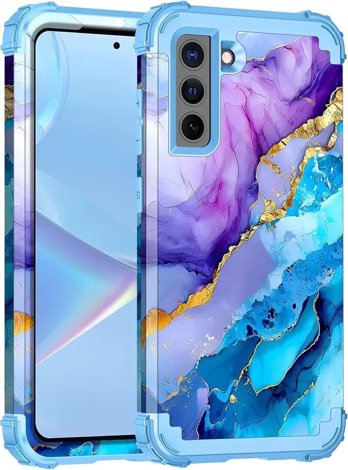 Casetego for Galaxy S22 Case,Glow in The Dark,Blue Marble