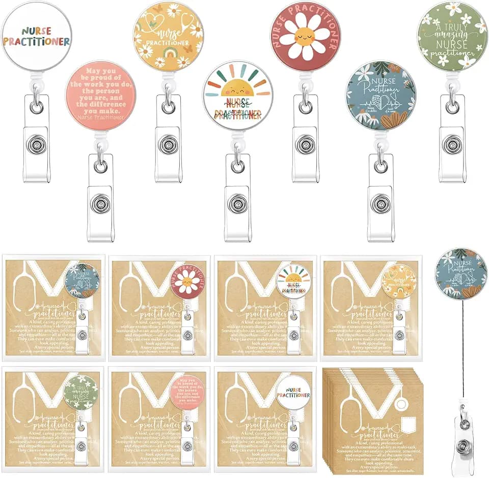 Motiskyy 28 Set Nurse Practitioner Badge Reels Retractable ID Holder