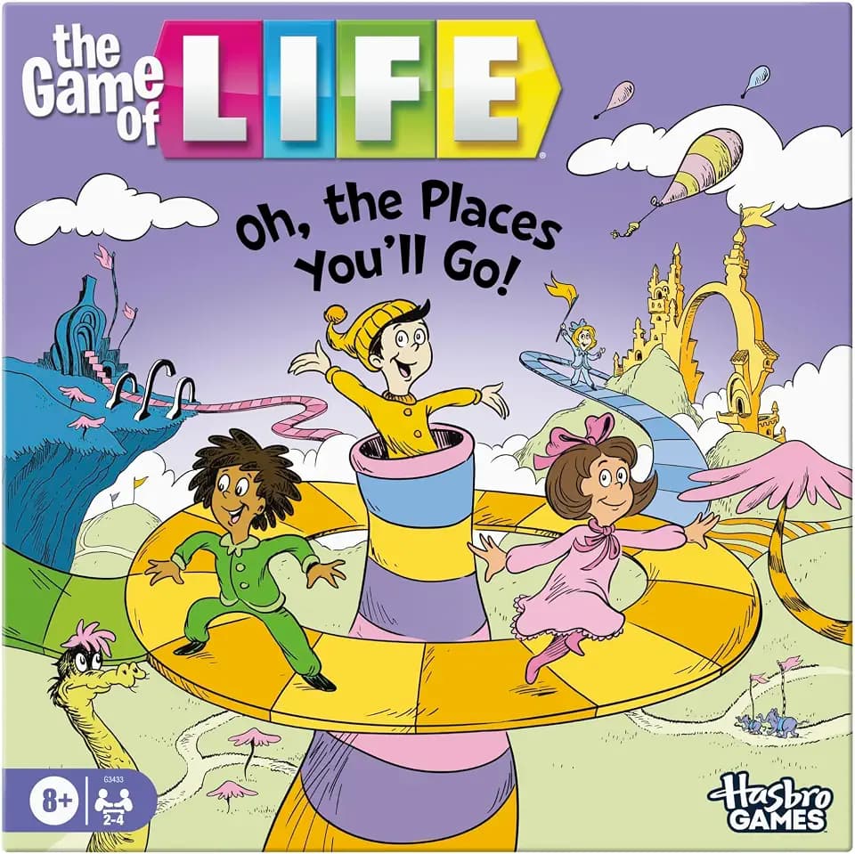 Hasbro Gaming The Game of Life: Oh, The Places You'll Go! Edition Board Game, Dr. Seuss Kids Games, 8+