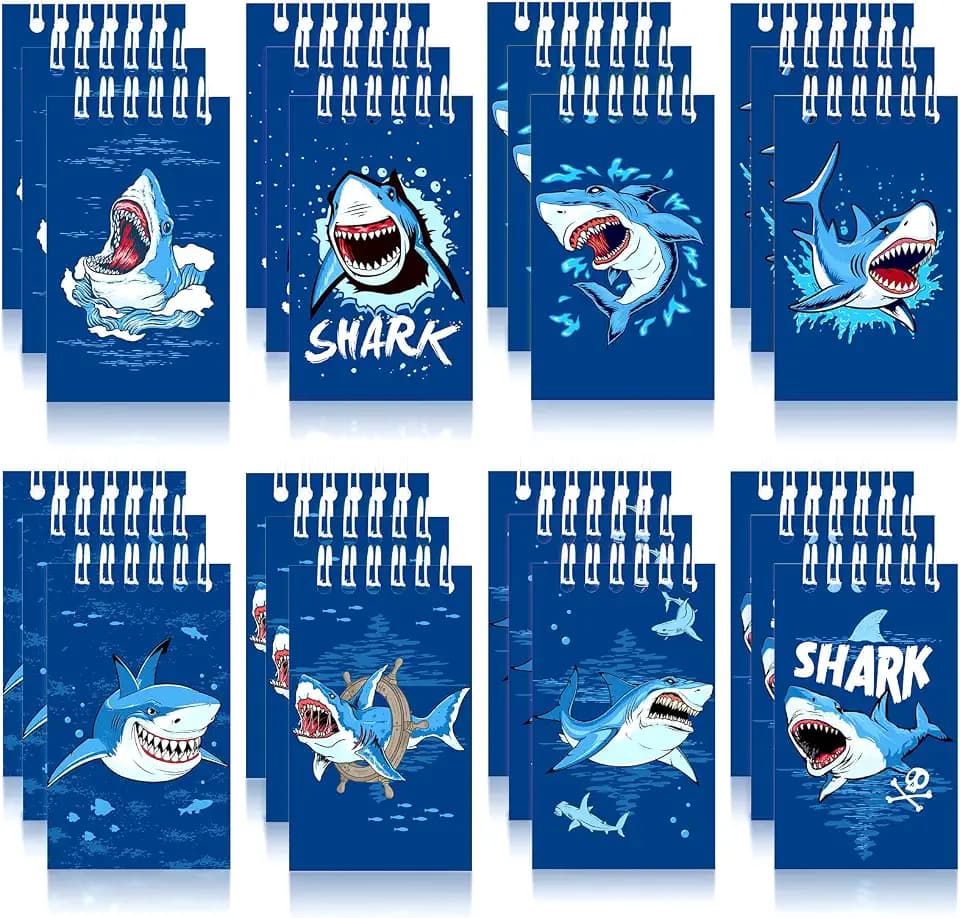 Pajean 24 Pcs Mini Shark Notebooks Under The Sea Animal Hardcover Notebooks