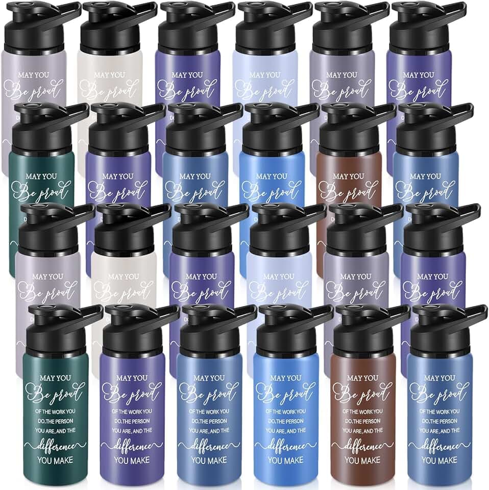 Bokon Thank You Water Bottles Bulk Aluminum, Core, 17 oz