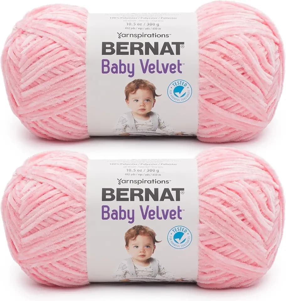 Bernat Baby Velvet Yarn for Crocheting Soft, Ever After Pink, 2-Pack