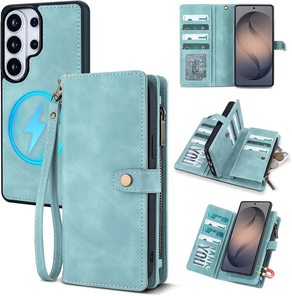 TwoHead for Samsung Galaxy S26 Ultra Wallet Case,11 Card Holders,Blue