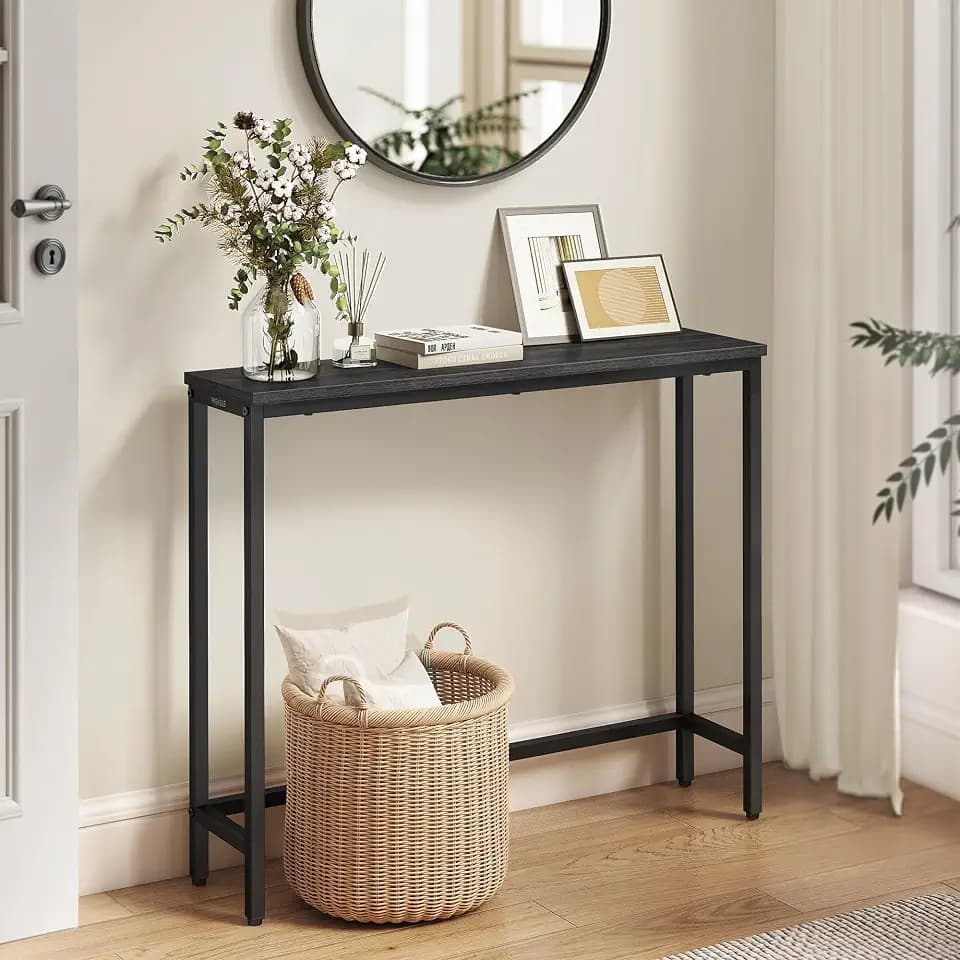 VASAGLE 31.5" Console Table, Narrow Behind Couch Table, 1 Tier