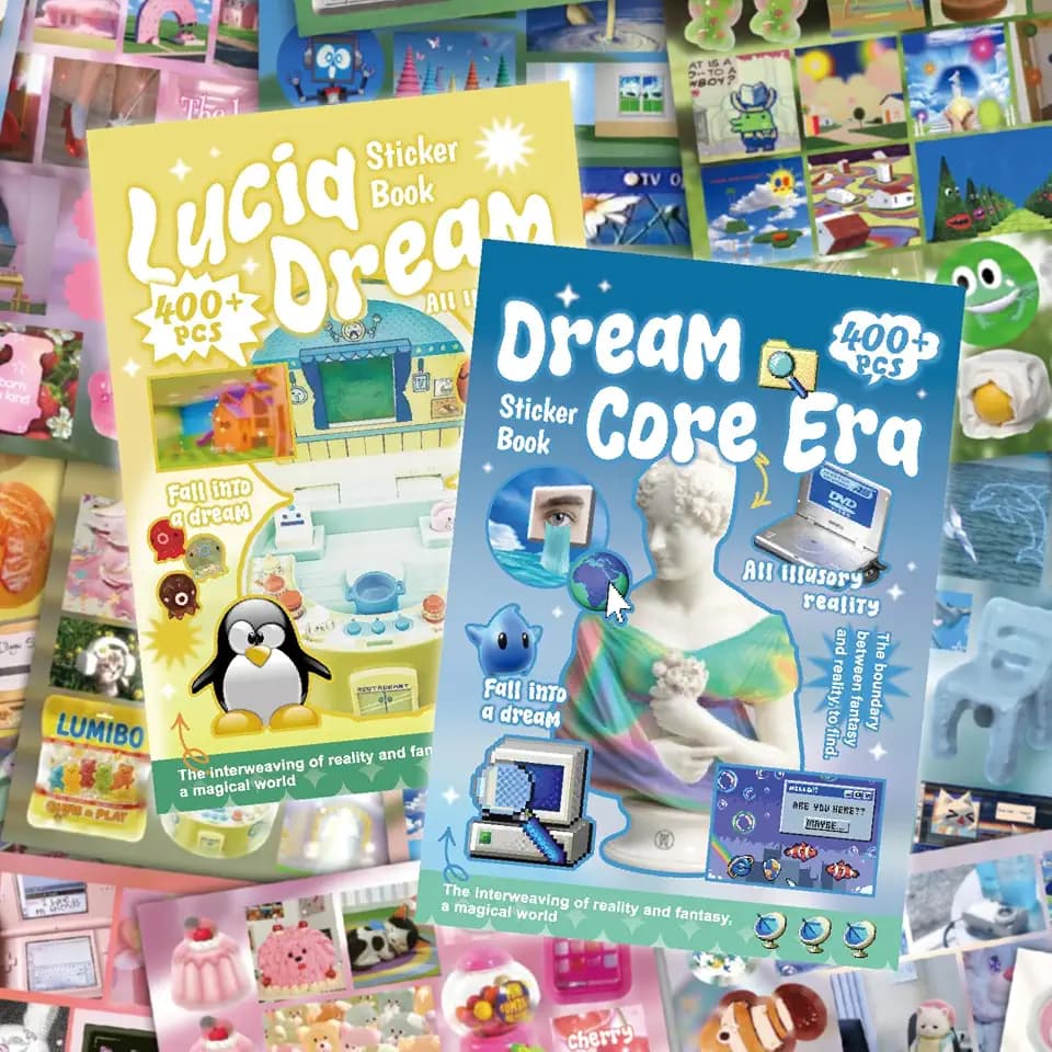 Dream Core Sticker Book 2-Pack, 800+ Vintage Stickers