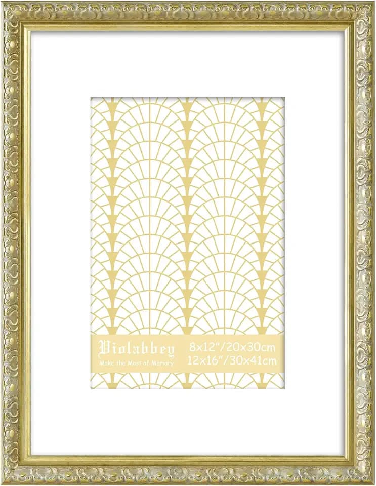 VIOLABBEY 12x16 Picture Frame Gold, Ornate Vintage Photo Frame