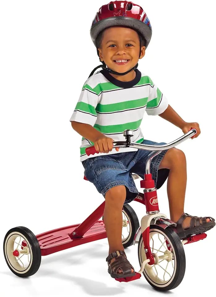 Radio Flyer Classic Red Tricycle, for Ages 2-4, 10" Front Wheel, Bell