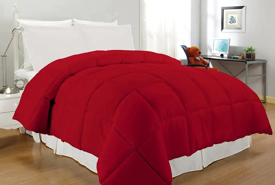 South Bay Microfiber Down Alternative Comforter, Full/Queen, Brick Red