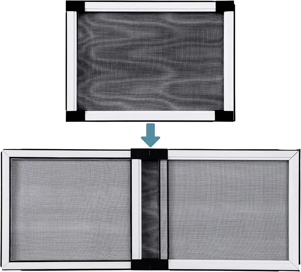 BAFLOTEX Adjustable Window Screens, 10 x 14-24 Inch, White