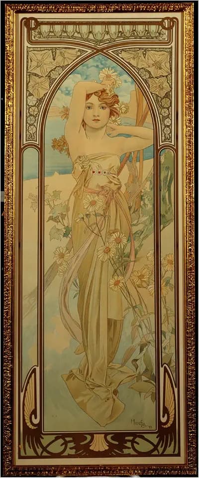 Canvas Wall Art - Alphonse Marie Mucha 'The Times of the Day Daytime Dash' Wall Art for Living Room, Bedroom, or Office Décor by Trademark Fine Art