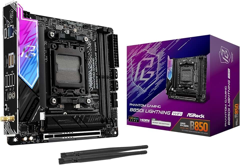 Asrock Phantom Gaming B850i Lightning Wifi Amd B850 Socket Am5 Mini Itx (asrock B850i Lightning Wifi Phantom Gaming Amd Am5 Socket Motherboard, Mini-