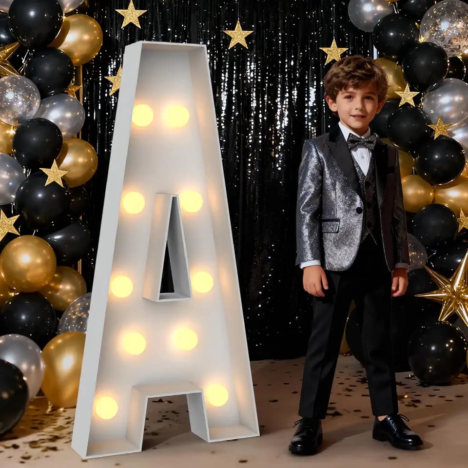 Light up Letters 3ft Marquee Light up Letters A Letter with Lights Large LED Lighted Letter Pre-Cut Foam Board for Birthday Christmas Graduation Party Decorations Letras Con Luces Para Decorar Fiestas