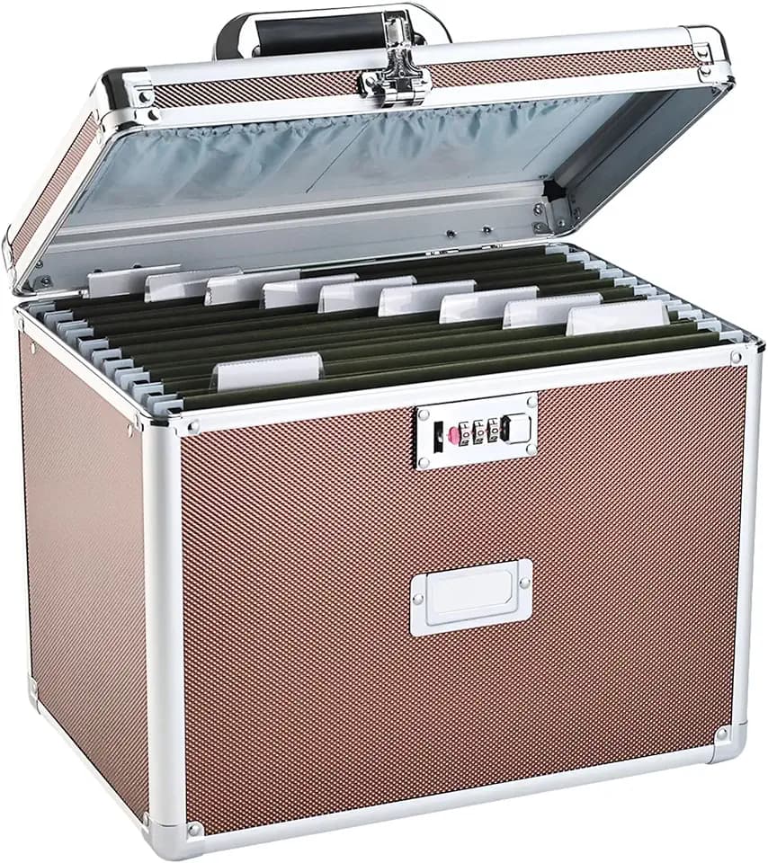 Hanging File Box for Letter, All-in-one set with 10 Folders