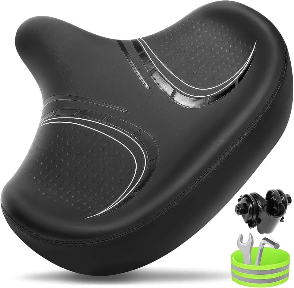 CDYWD Übergroßer Fahrradsattel Herren & Damen - Bequem, Weich, Extra Breit, Ergonomisch, Polster Fahrrad Sattel - Universal Ersatz Fahrradsitz, für Mountainbike, Cityrad, Ebike, Heimtrainer