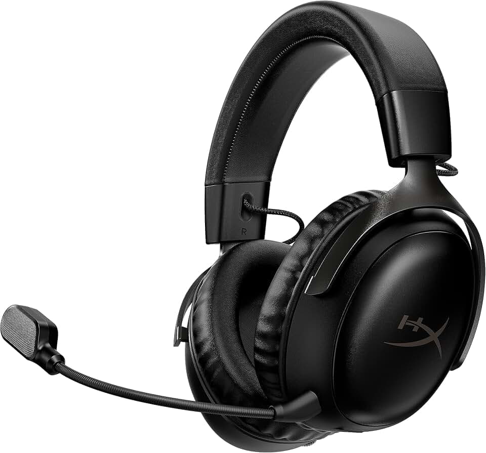 HyperX Cloud III Wireless Gaming-Headset – Over-Ear Headset mit Mikrofon, 120h Akku, 2.4GHz Wireless, DTS Headphone:X, 53mm Treiber, PC, PS5, PS4, Nintendo Switch, Schwarz