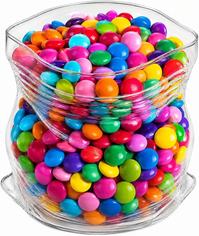 22 oz Glass Zipper Bag, 1 Large Glass Bag - Realistic Crinkled Edges, Serve Candy, Popcorn, or Nuts, Clear Glass Bag Bowl, Dishwasher-Safe, Flat Base - Restaurantware,White