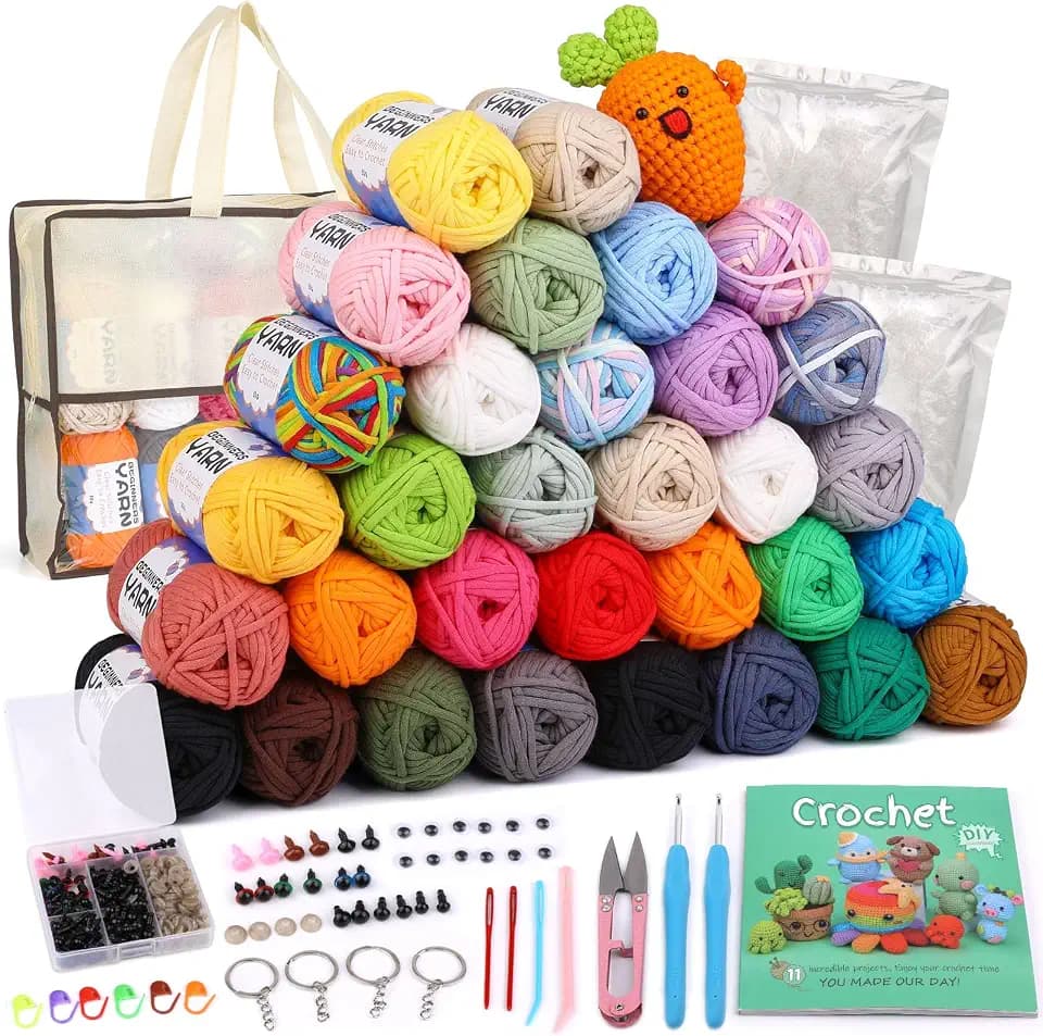 32 Pcs Yarn for Beginner Crocheting, Beginner Yarn, Easy Yarns for Beginner