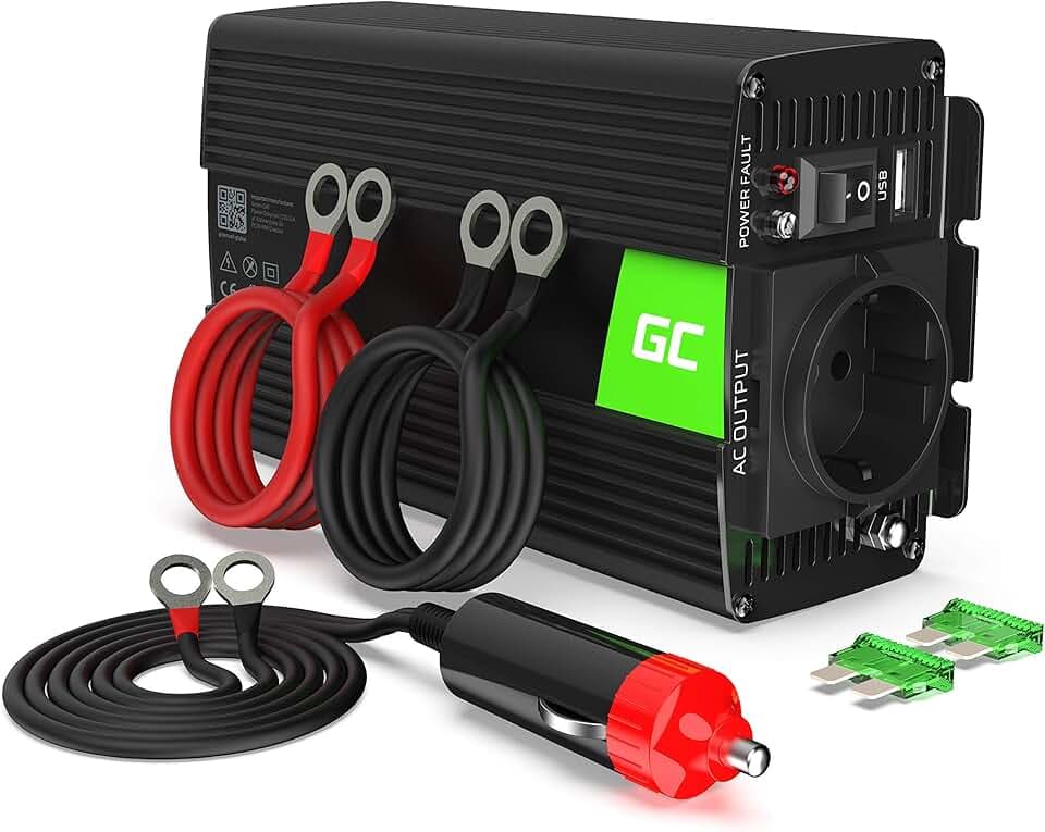 Green Cell® 500W/1000W 24V auf 230V Reiner Sinus Volt kfz Spannungswandler Wechselrichter Konverter Pure Sine Wave Power Solar Inverter DC AC Umwandler Stromwandler Zigarettenanzünder Steckdose