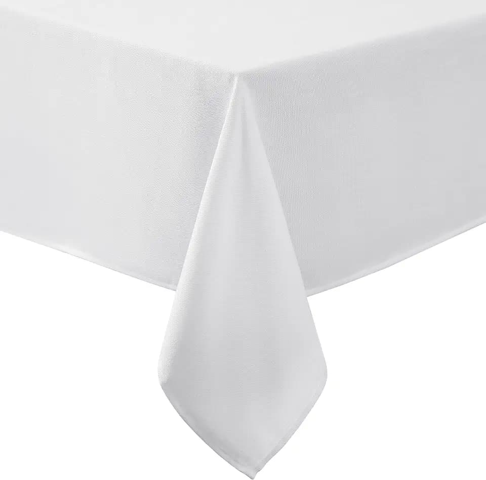 Laura Ashley Esme Decorative Tablecloth, 60" x 84", White