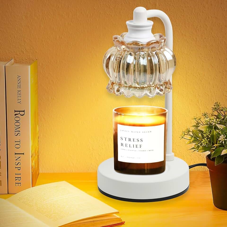 Candle Warmer Lamp with Timer&Dimmer, White Candle Warme Light Ideal Birthday, Wax Melt Warmer for Home Decor
