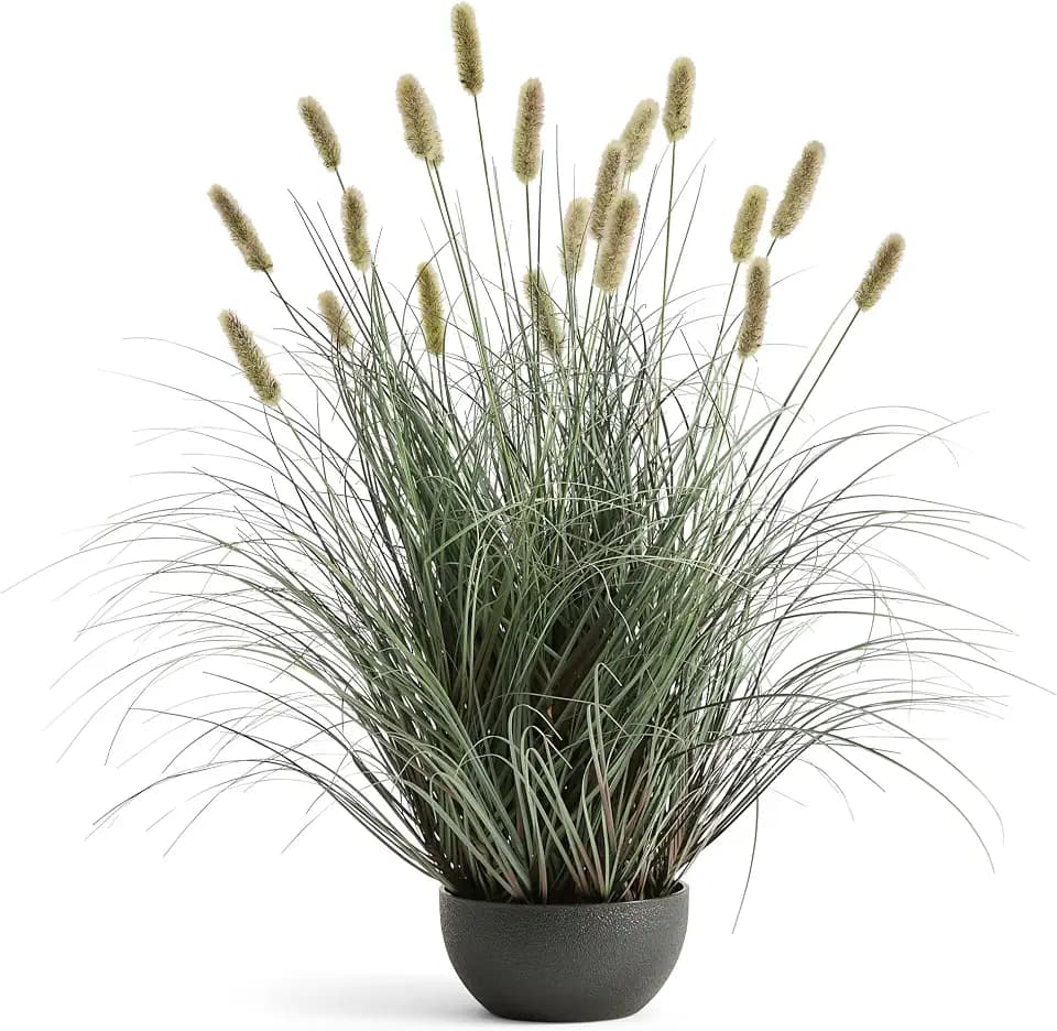 3ft Faux Onion Grass, Extra Lush Artificial Cattail Reed Grass 1-Pack