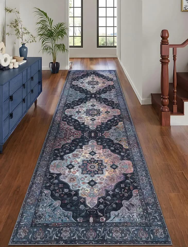 Tangsoo 2.6x8 Washable Hallway Runner Rugs, Non Slip Vintage Runners Rug